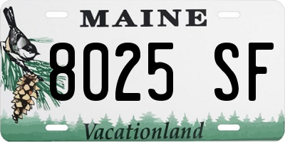 ME license plate 8025SF