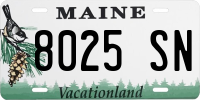 ME license plate 8025SN