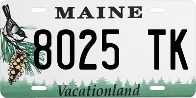 ME license plate 8025TK