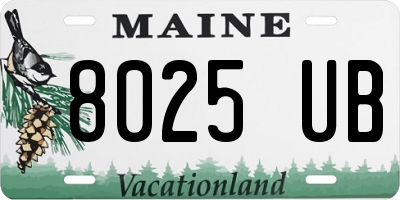ME license plate 8025UB