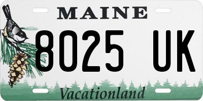 ME license plate 8025UK