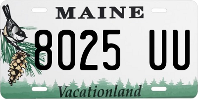 ME license plate 8025UU