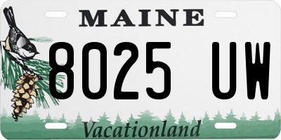 ME license plate 8025UW