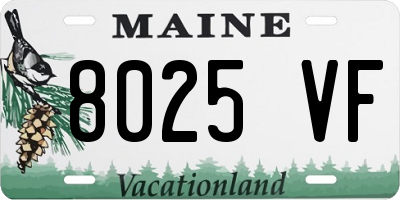 ME license plate 8025VF