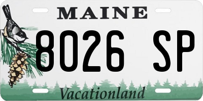 ME license plate 8026SP