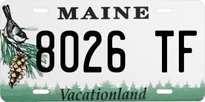 ME license plate 8026TF