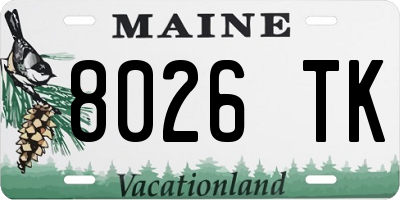 ME license plate 8026TK