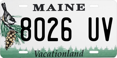 ME license plate 8026UV