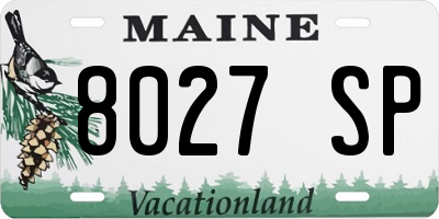 ME license plate 8027SP