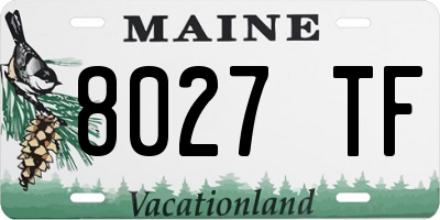 ME license plate 8027TF