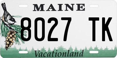 ME license plate 8027TK