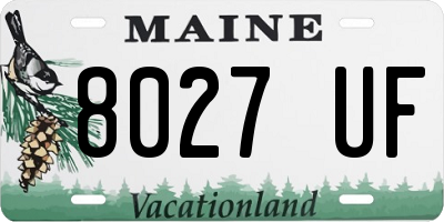 ME license plate 8027UF