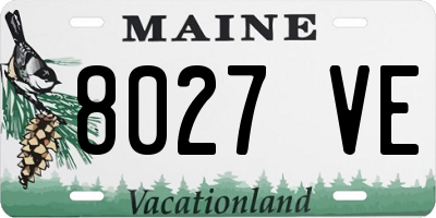ME license plate 8027VE