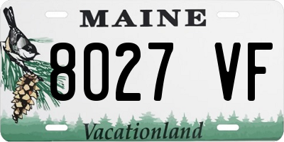 ME license plate 8027VF