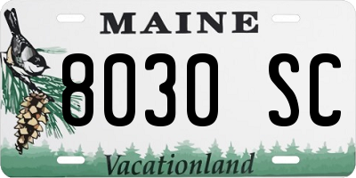 ME license plate 8030SC