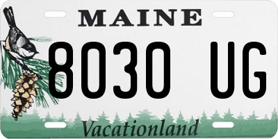 ME license plate 8030UG
