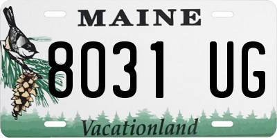 ME license plate 8031UG