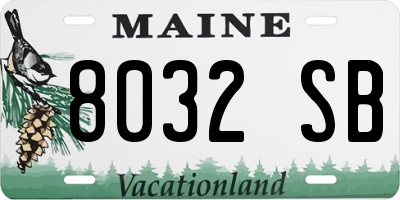 ME license plate 8032SB