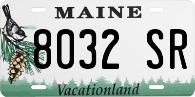 ME license plate 8032SR