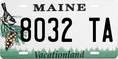 ME license plate 8032TA