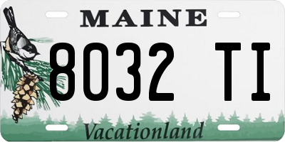ME license plate 8032TI
