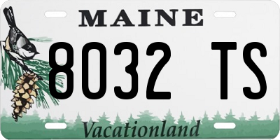 ME license plate 8032TS