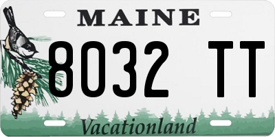 ME license plate 8032TT