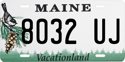 ME license plate 8032UJ