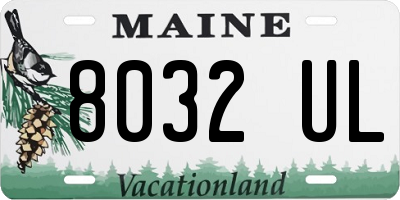 ME license plate 8032UL