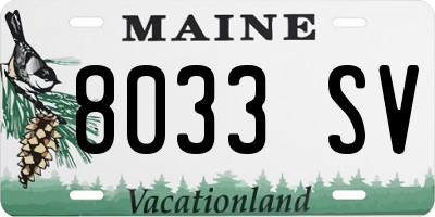 ME license plate 8033SV