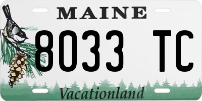 ME license plate 8033TC