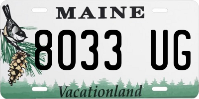 ME license plate 8033UG