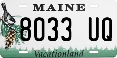 ME license plate 8033UQ