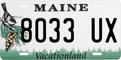 ME license plate 8033UX