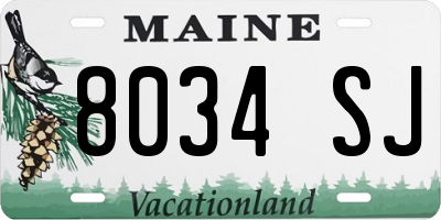 ME license plate 8034SJ