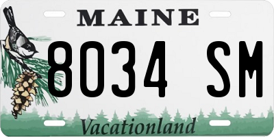 ME license plate 8034SM