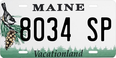 ME license plate 8034SP