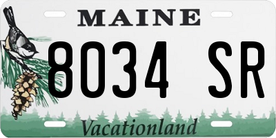 ME license plate 8034SR