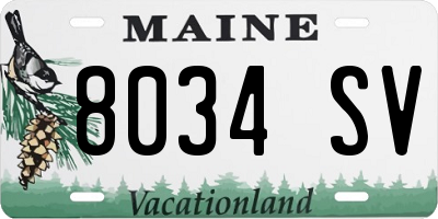 ME license plate 8034SV
