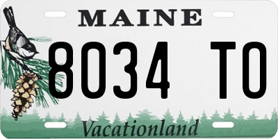 ME license plate 8034TO