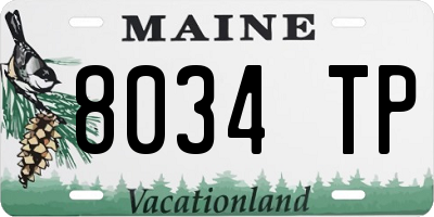 ME license plate 8034TP