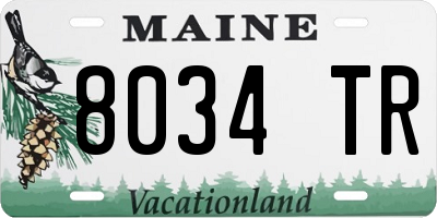 ME license plate 8034TR