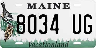 ME license plate 8034UG