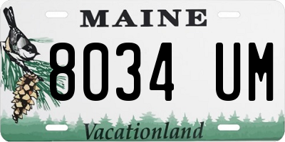 ME license plate 8034UM