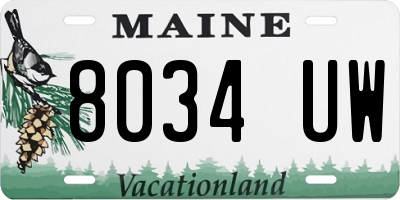 ME license plate 8034UW