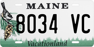 ME license plate 8034VC