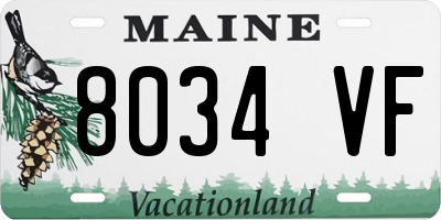 ME license plate 8034VF