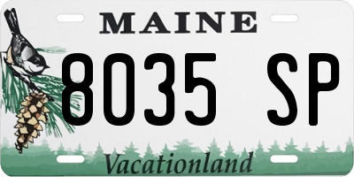 ME license plate 8035SP