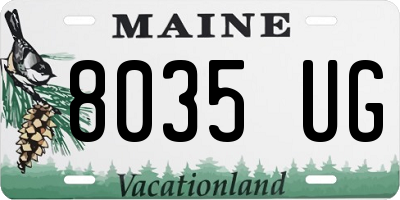 ME license plate 8035UG