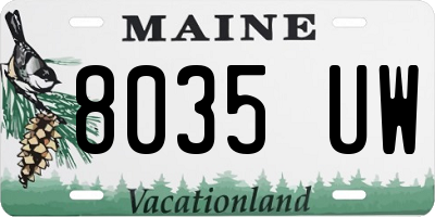 ME license plate 8035UW